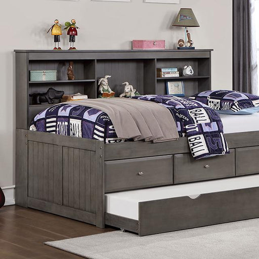 TIBALT Twin DayBed w/ Trundle, Dark Gray - Marjories Furniture (Las Vegas, NV)