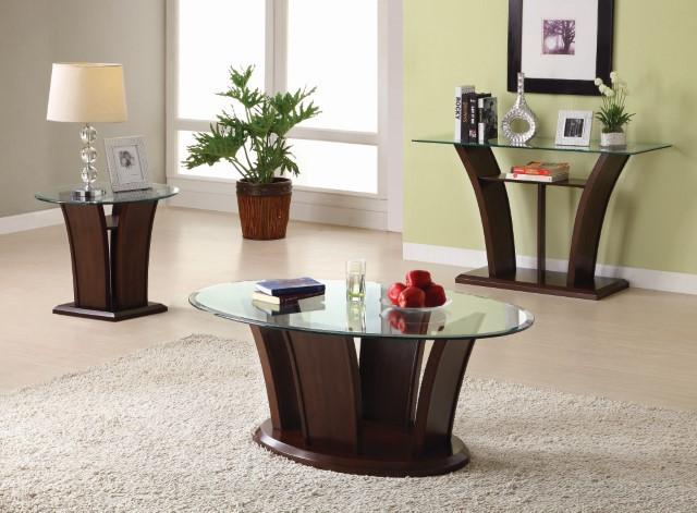 MANHATTAN IV Brown Cherry Coffee Table, Brown Cherry - Marjories Furniture (Las Vegas, NV)