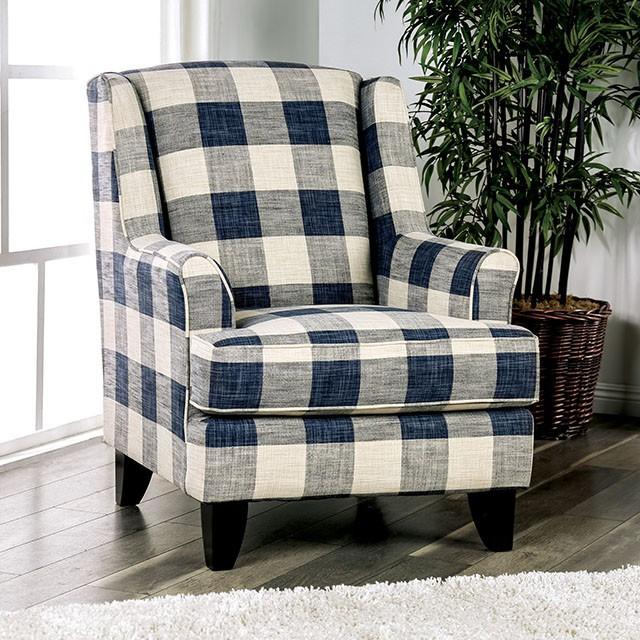 Nash Ivory Chair, Checkered - Marjories Furniture (Las Vegas, NV)