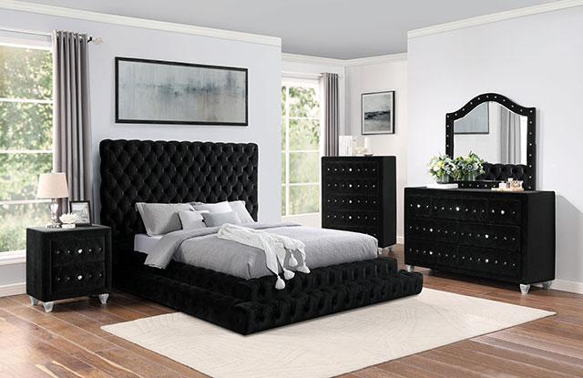 STEFANIA E.King & Queen Bed, Black & Gray - Marjories Furniture (Las Vegas, NV)