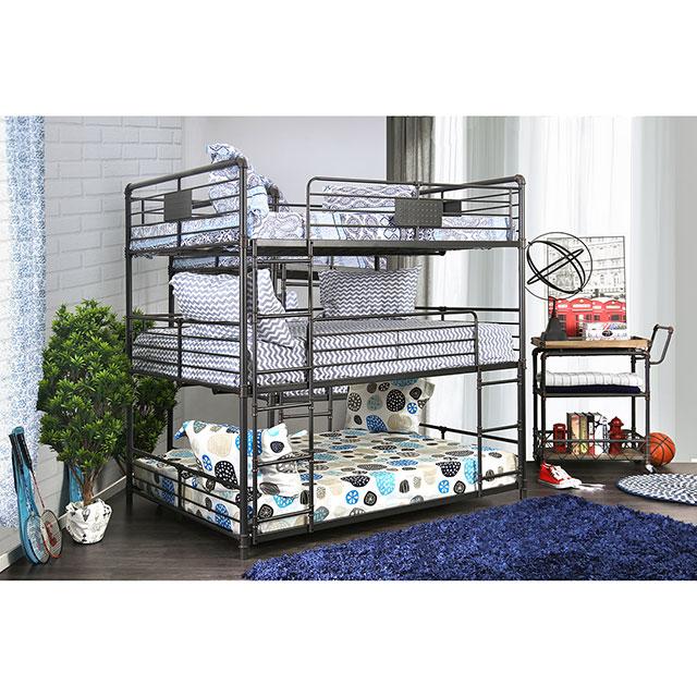 Olga I Antique Black Full/Full Bunk Bed - Marjories Furniture (Las Vegas, NV)