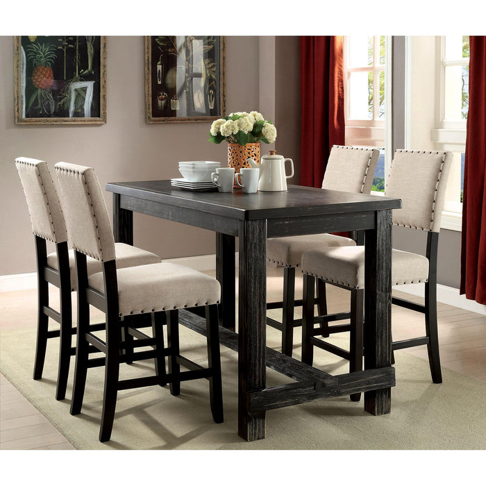 Sania III Antique Black 60" Counter Ht. Table - Marjories Furniture (Las Vegas, NV)