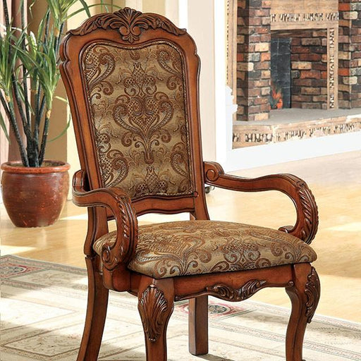 Medieve Antique Oak Arm Chair (2/CTN) - Marjories Furniture (Las Vegas, NV)