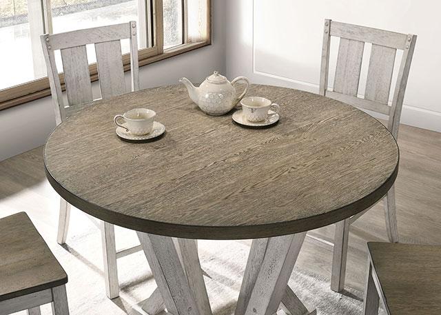 DAKOTA Counter Ht. Table, A. White/Ash Brown - Marjories Furniture (Las Vegas, NV)