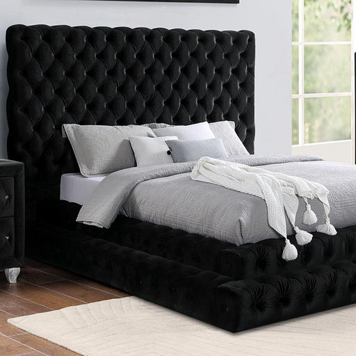 STEFANIA E.King & Queen Bed, Black & Gray - Marjories Furniture (Las Vegas, NV)