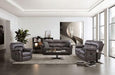 JOSIAS Loveseat, Dark Gray Leatherette - Marjories Furniture (Las Vegas, NV)