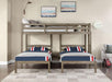 HORTENSE Triple Twin Bunk Bed, W. Gray - Marjories Furniture (Las Vegas, NV)