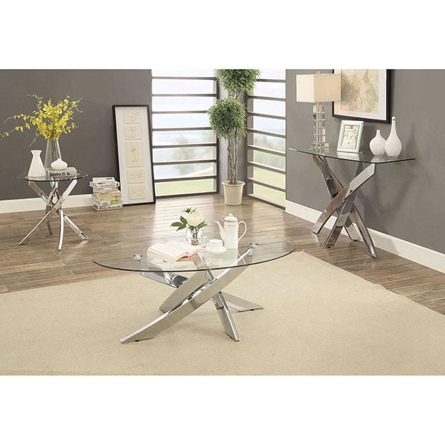 LAILA Chrome End Table - Marjories Furniture (Las Vegas, NV)