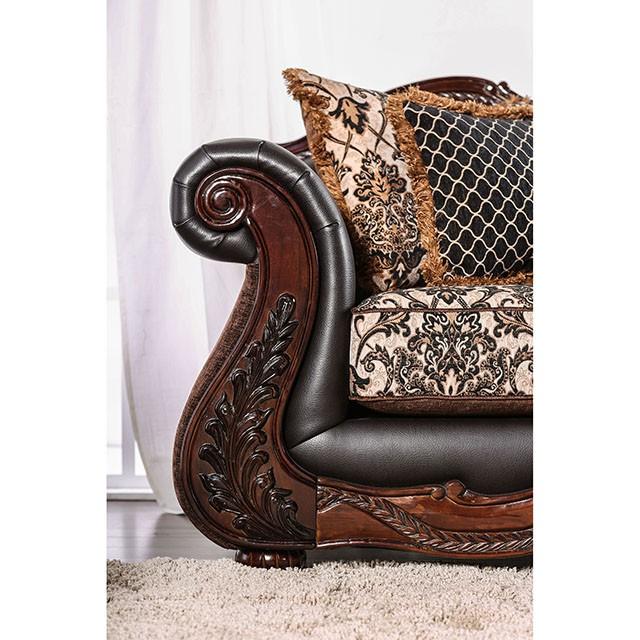 JAMAEL Brown/Espresso Sofa - Marjories Furniture (Las Vegas, NV)