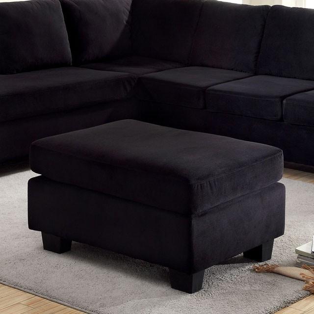 LOMMA Black Ottoman - Marjories Furniture (Las Vegas, NV)