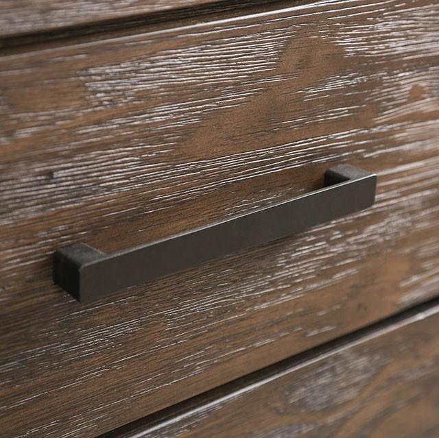 Rexburg Wire-Brushed Rustic Brown Night Stand - Marjories Furniture (Las Vegas, NV)