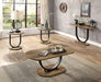 OLBIA Sofa Table, Rustic Oak/Sand Black - Marjories Furniture (Las Vegas, NV)