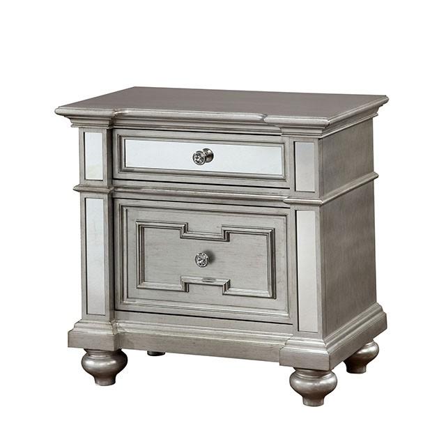 Salamanca Silver Night Stand - Marjories Furniture (Las Vegas, NV)