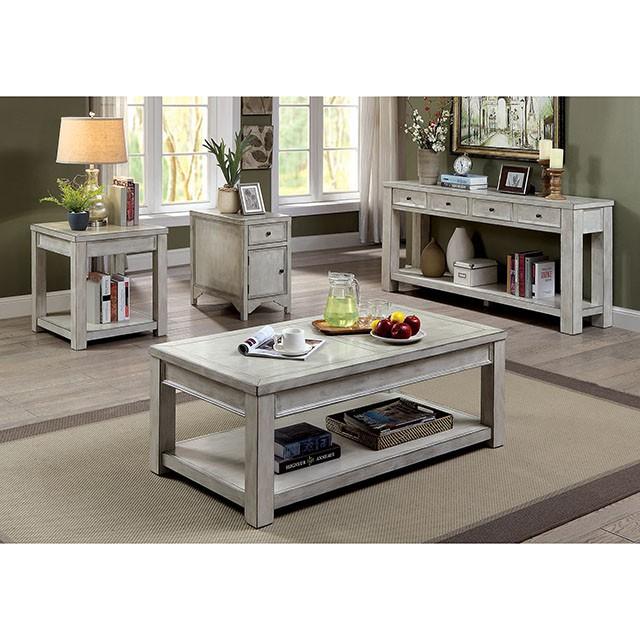 Meadow Antique White Sofa Table - Marjories Furniture (Las Vegas, NV)