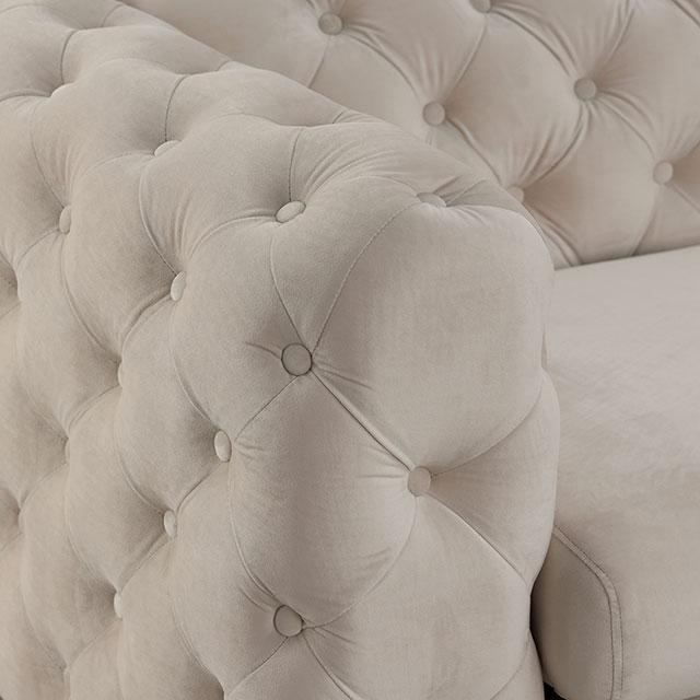 SAPPHIRA Chair, Beige - Marjories Furniture (Las Vegas, NV)