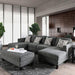 Lowry Gray Sectional w/ Ottoman - Marjories Furniture (Las Vegas, NV)