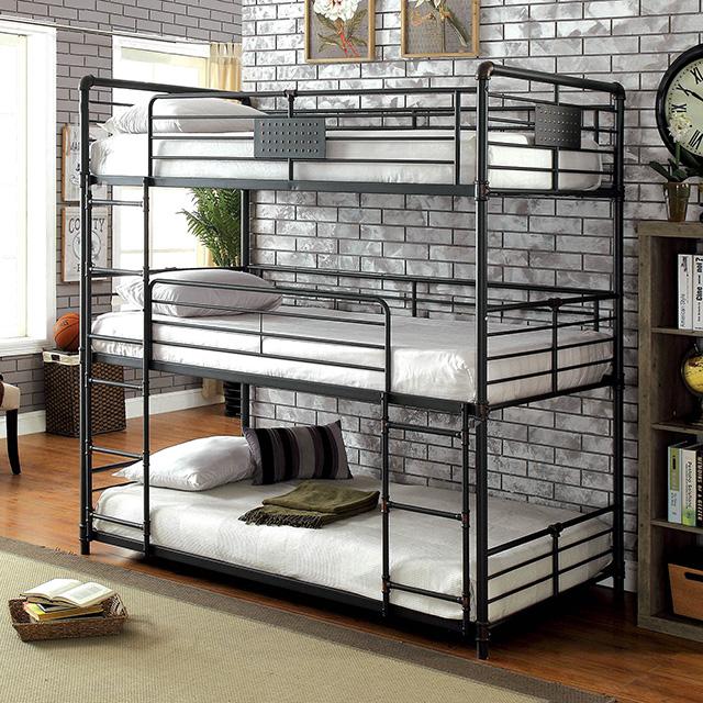 Olga I Antique Black Full/Full Bunk Bed - Marjories Furniture (Las Vegas, NV)