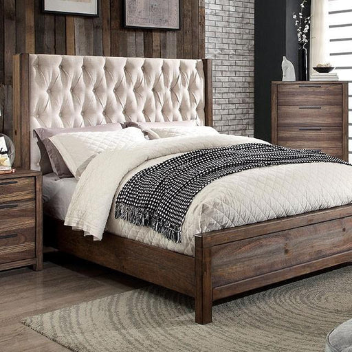 Hutchinson Rustic Natural Tone/Beige Cal.King Bed - Marjories Furniture (Las Vegas, NV)