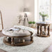 Mika Antique Oak Coffee Table w/ Cushion Top - Marjories Furniture (Las Vegas, NV)