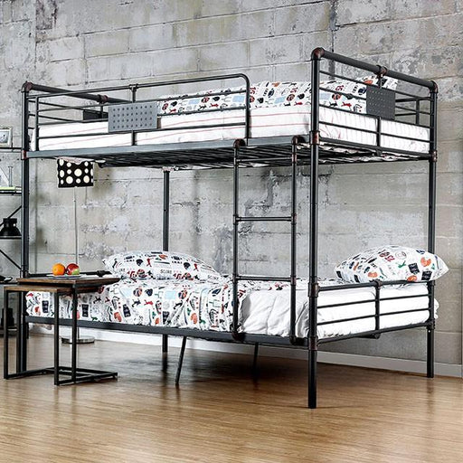 Olga I Antique Black Full/Full Bunk Bed - Marjories Furniture (Las Vegas, NV)