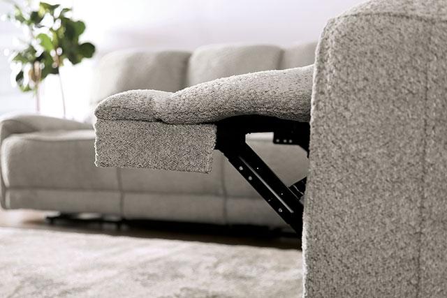 MORCOTE Power Recliner, Light Gray - Marjories Furniture (Las Vegas, NV)