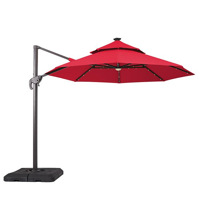 Nuti 10 Ft Round Umbrella w/ LED Light + 37" Large Base - Marjories Furniture (Las Vegas, NV)