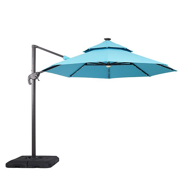 Nuti 10 Ft Round Umbrella w/ LED Light + 37" Large Base - Marjories Furniture (Las Vegas, NV)