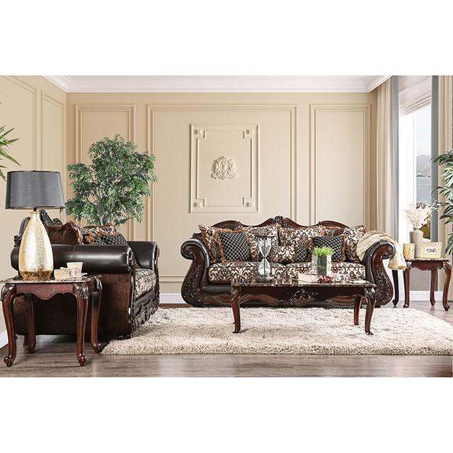 JAMAEL Brown/Espresso Sofa - Marjories Furniture (Las Vegas, NV)