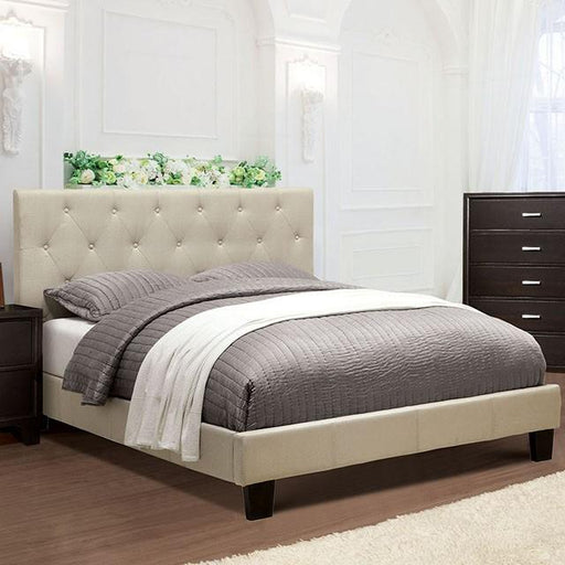 LEEROY Queen & Twin Bed Ivory & Gray - Marjories Furniture (Las Vegas, NV)