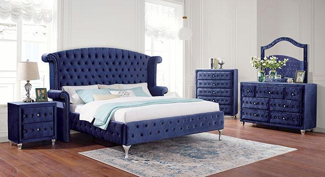 Alzir Bed Grey & Blue - Marjories Furniture (Las Vegas, NV)