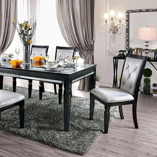 Alena Black/Silver Dining Table - Marjories Furniture (Las Vegas, NV)