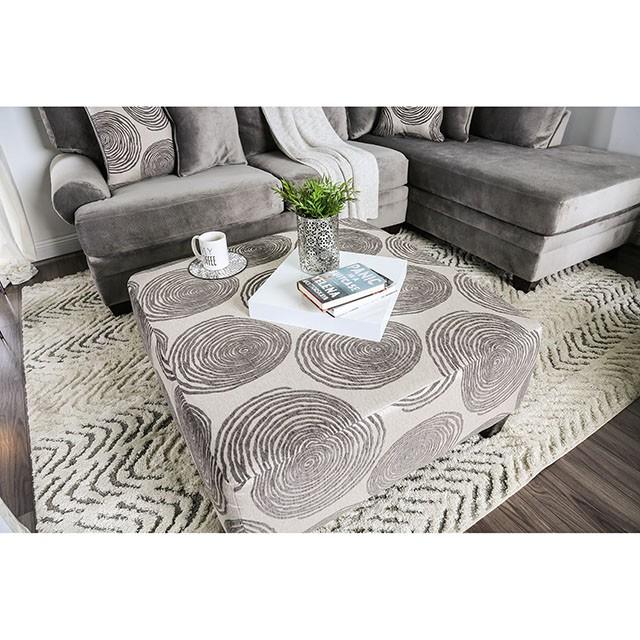Bonaventura Gray/Pattern Ottoman - Marjories Furniture (Las Vegas, NV)
