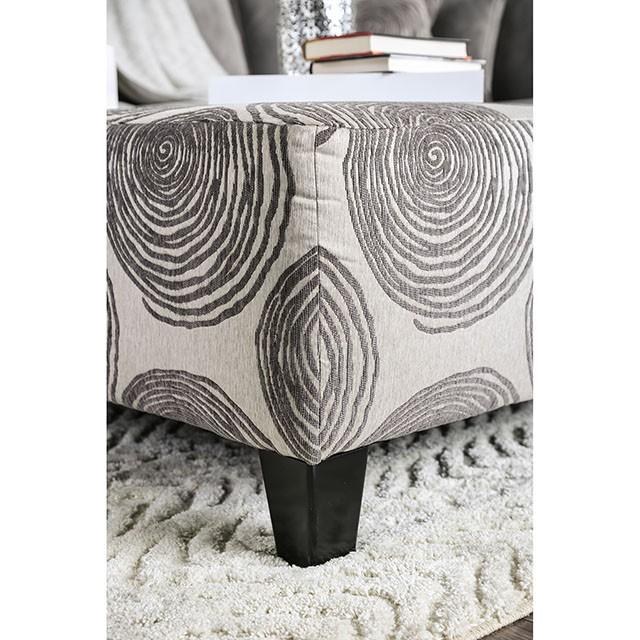 Bonaventura Gray/Pattern Ottoman - Marjories Furniture (Las Vegas, NV)
