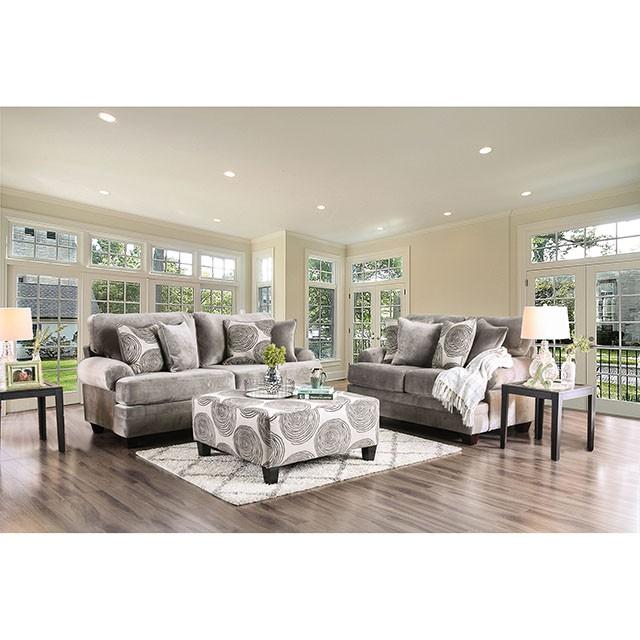 Bonaventura Gray/Pattern Ottoman - Marjories Furniture (Las Vegas, NV)