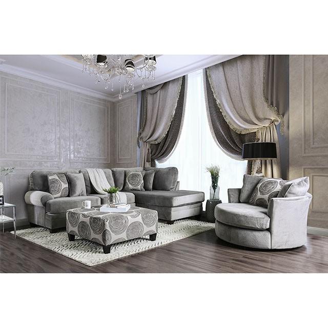 Bonaventura Gray/Pattern Swivel Chair - Marjories Furniture (Las Vegas, NV)