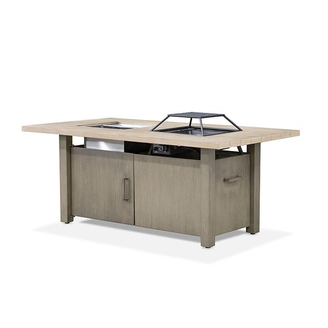 Bordeaux Dining Table w/ Fire Pit & Cooler - Marjories Furniture (Las Vegas, NV)