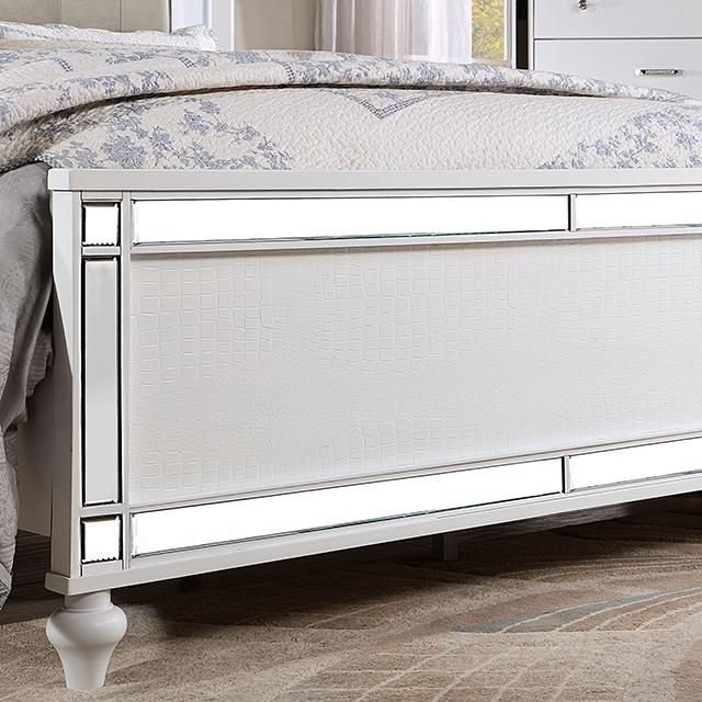 Brachium Bed White & Silver - Marjories Furniture (Las Vegas, NV)