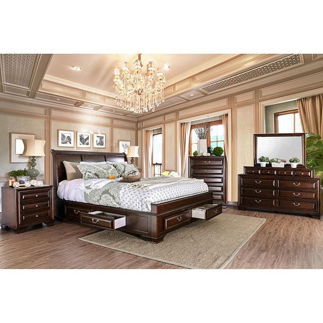 Brandt Bed Chrome & Gray - Marjories Furniture (Las Vegas, NV)