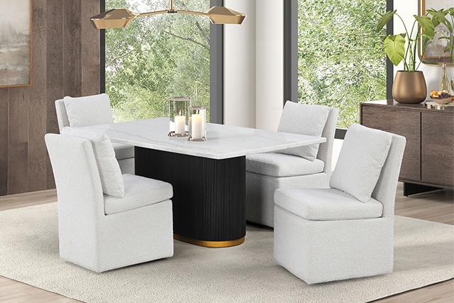 Morges Rect Dining Marble Table - Marjories Furniture (Las Vegas, NV)