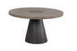 Broager 5 Pc Dining Table Set (White Caster Chairs) Rustic Oak - Marjories Furniture (Las Vegas, NV)