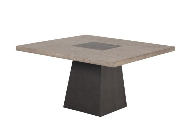 Broager 5 Pc Dining Table Set (White Swivel Chairs) - Marjories Furniture (Las Vegas, NV)