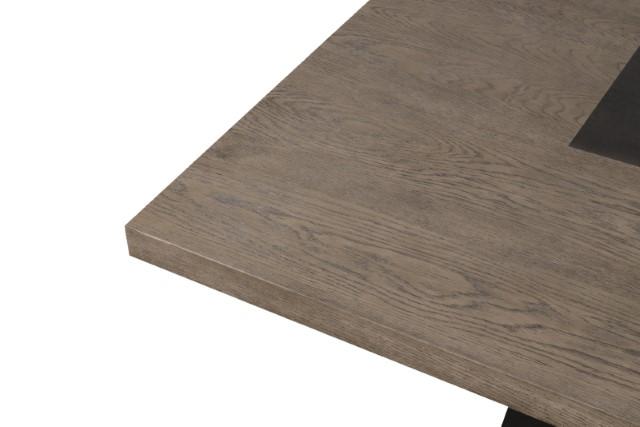 Broager 5 Pc Dining Table Set (White Caster Chairs) Walnut - Marjories Furniture (Las Vegas, NV)