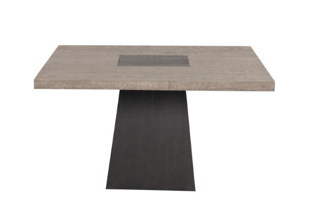 Broager 5 Pc Dining Table Set (White Swivel Chairs) - Marjories Furniture (Las Vegas, NV)