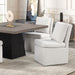 Broager 5 Pc Dining Table Set (White Swivel Chairs) - Marjories Furniture (Las Vegas, NV)