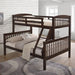 Brookings Twin/Full Bunk Bed White, Brown & Black - Marjories Furniture (Las Vegas, NV)