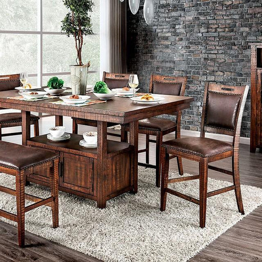 Wichita 6 Pc Counter Ht Table Set with Bench - Marjories Furniture (Las Vegas, NV)