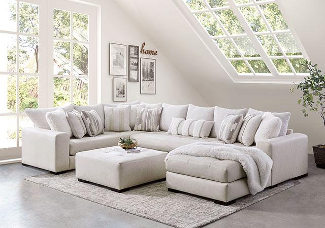 WARRENTON Ottoman, Ivory - Marjories Furniture (Las Vegas, NV)