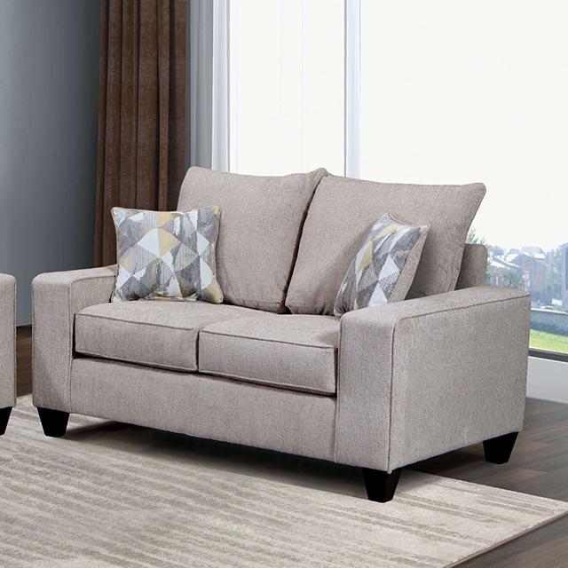 WEST ACTION Loveseat, Beige - Marjories Furniture (Las Vegas, NV)