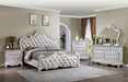 Ventresca 4 & 5 Piece Queen Bedroom Set White & Chrome - Marjories Furniture (Las Vegas, NV)