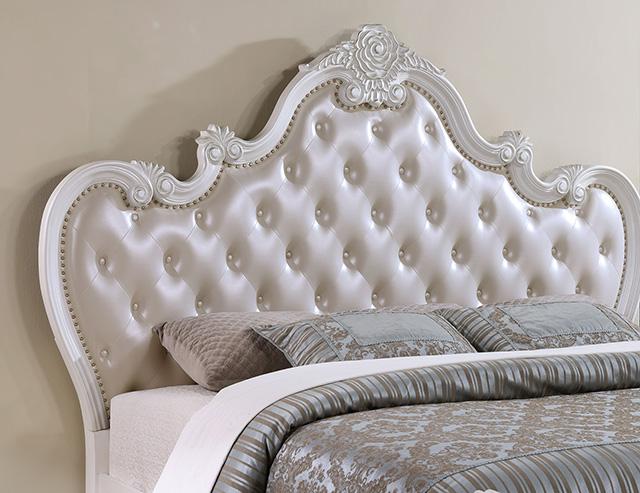Ventresca 4 & 5 Piece Queen Bedroom Set White & Chrome - Marjories Furniture (Las Vegas, NV)
